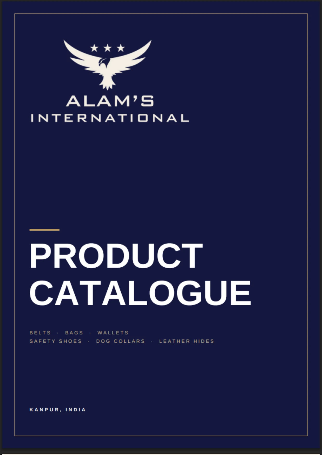 Cover of the Alam’s International product catalogue